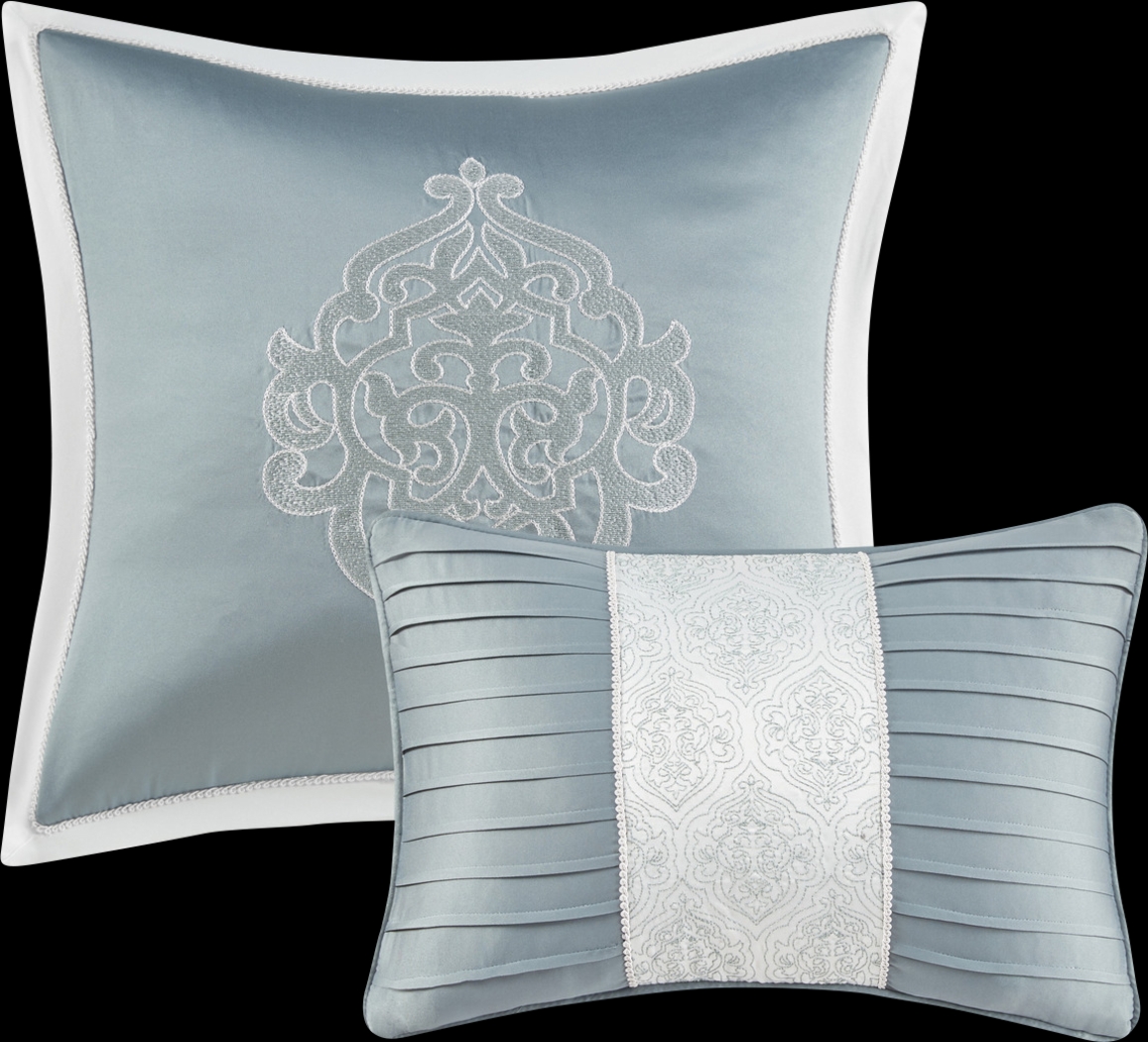 Shefflera Blue 8 Pc King Comforter Set - Thumbnail - Image 5