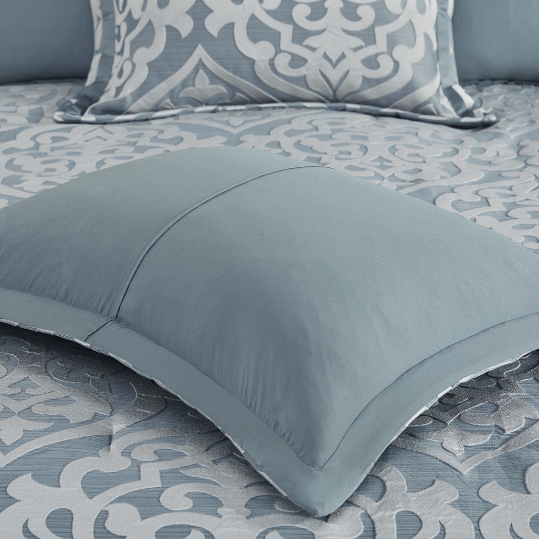 Shefflera Blue 8 Pc Queen Comforter Set - Thumbnail - Image 10