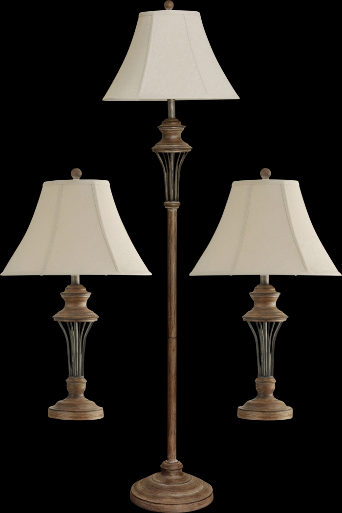 Shefford Beige Lamp, Set of 3 - Thumbnail - Image 1