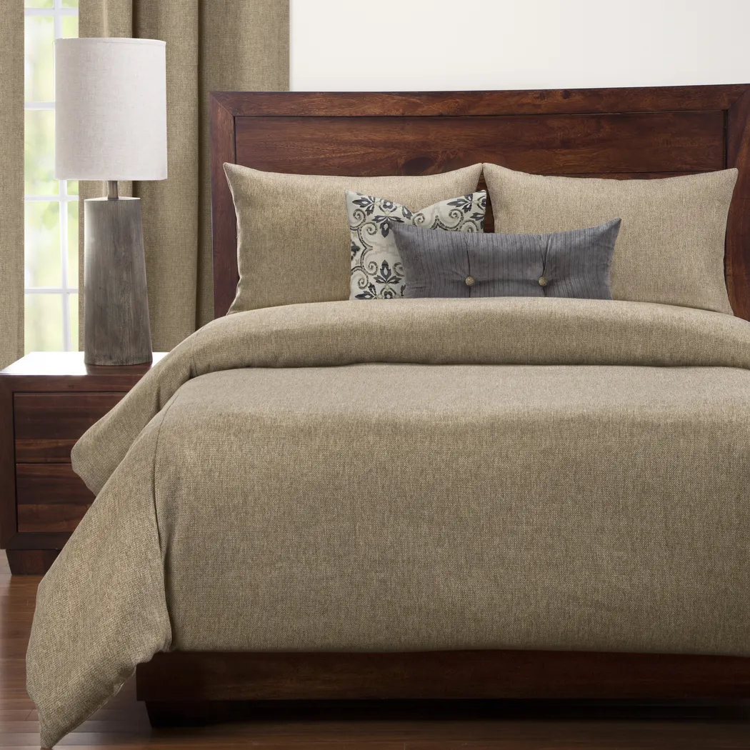 Shelburne Tan 6 Pc Queen Duvet Set - Thumbnail - Image 1