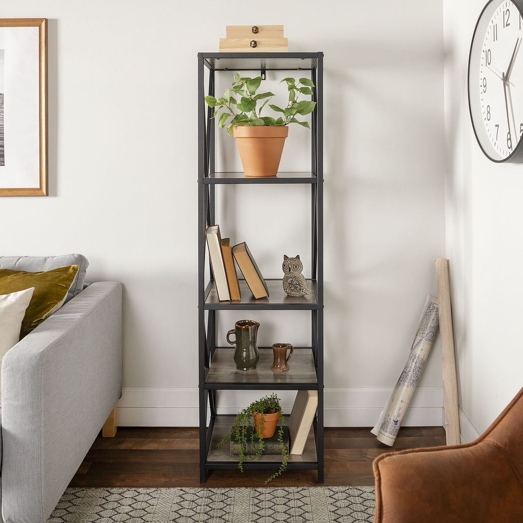 Shelley's Crossing Gray Bookcase - Thumbnail - Image 4