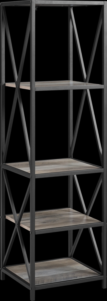 Shelley's Crossing Gray Bookcase - Thumbnail - Image 1