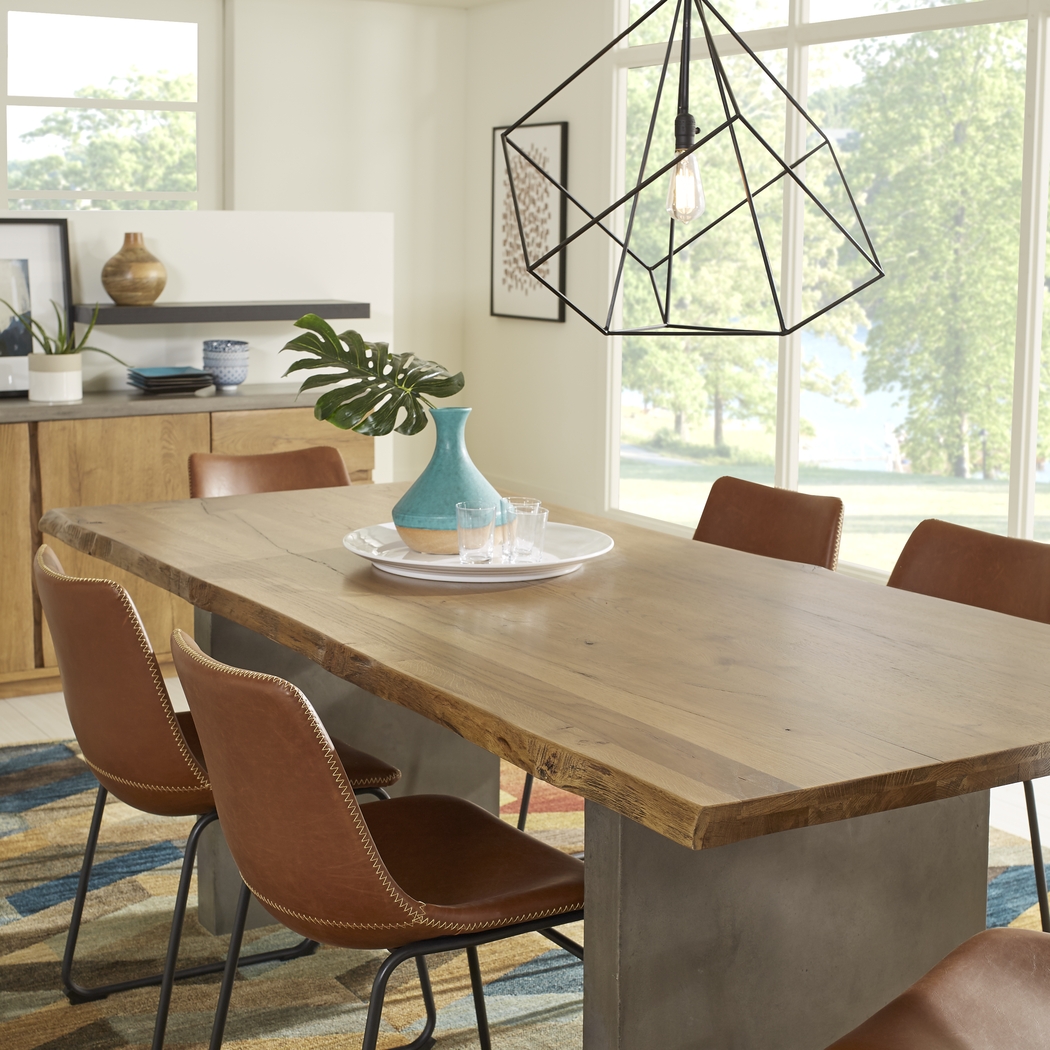 Shelter Island Brown 5 Pc Dining Room with Steel Chairs - Thumbnail - Image 3
