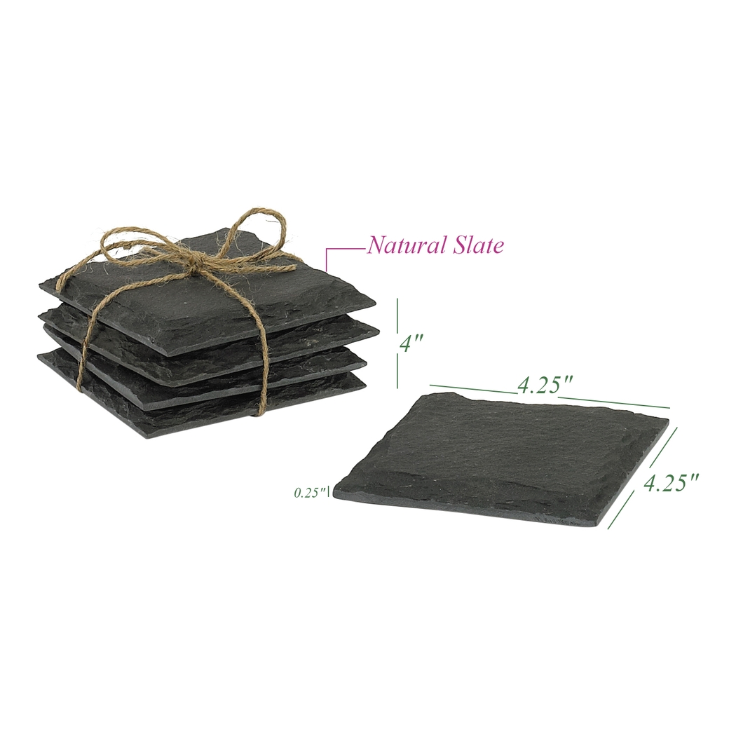 Shelwick Black Coaster, Set of 4 - Thumbnail - Image 4