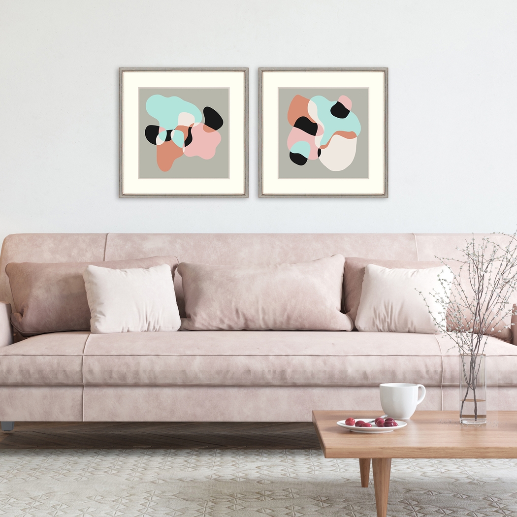 Sherbet Pink Framed Artwork, Set of 2 - Thumbnail - Image 2