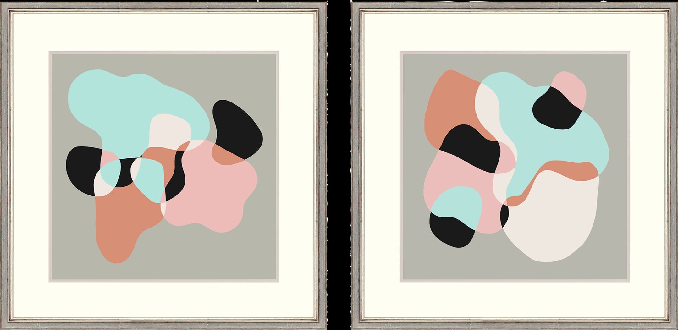 Sherbet Pink Framed Artwork, Set of 2 - Thumbnail - Image 1