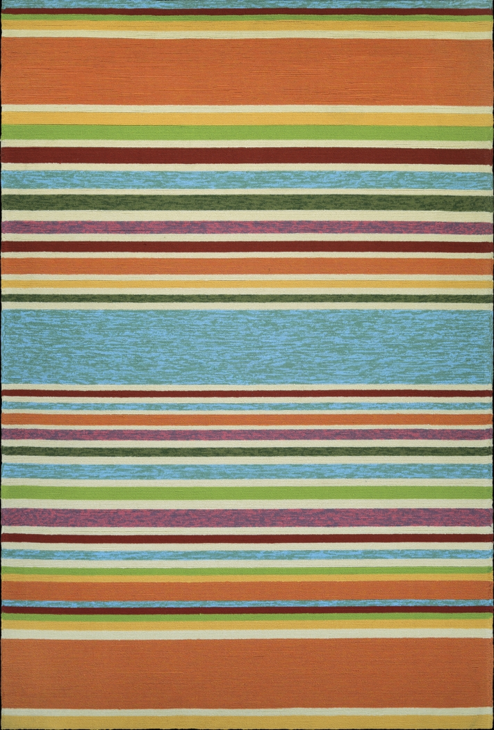 Sherbet Stripe Orange 5'6 x 8' Indoor/Outdoor Rug - Thumbnail - Image 1