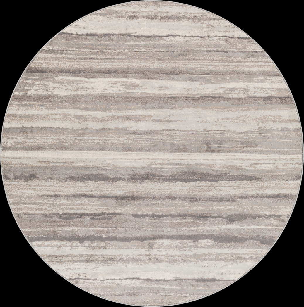 Sherbon III Gray 6'7 Round Rug - Thumbnail - Image 1