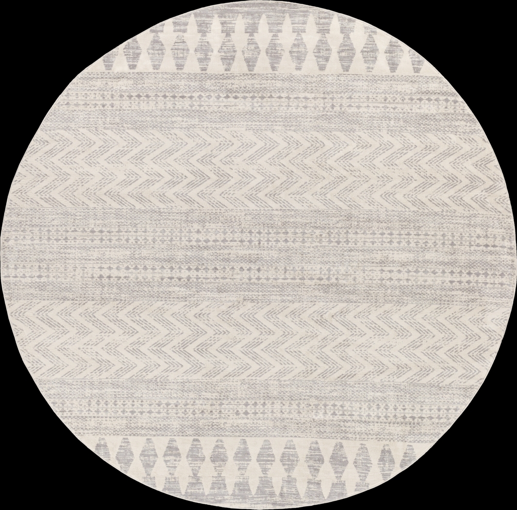Sherbon V Off-White 7'10 Round Rug - Thumbnail - Image 1