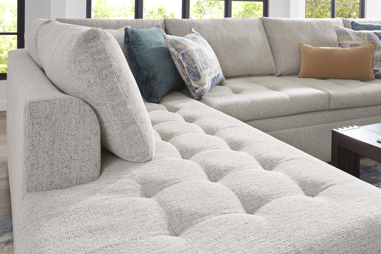 Sheridan Place Gray 4 Pc Sleeper Sectional Living Room - Thumbnail - Image 4