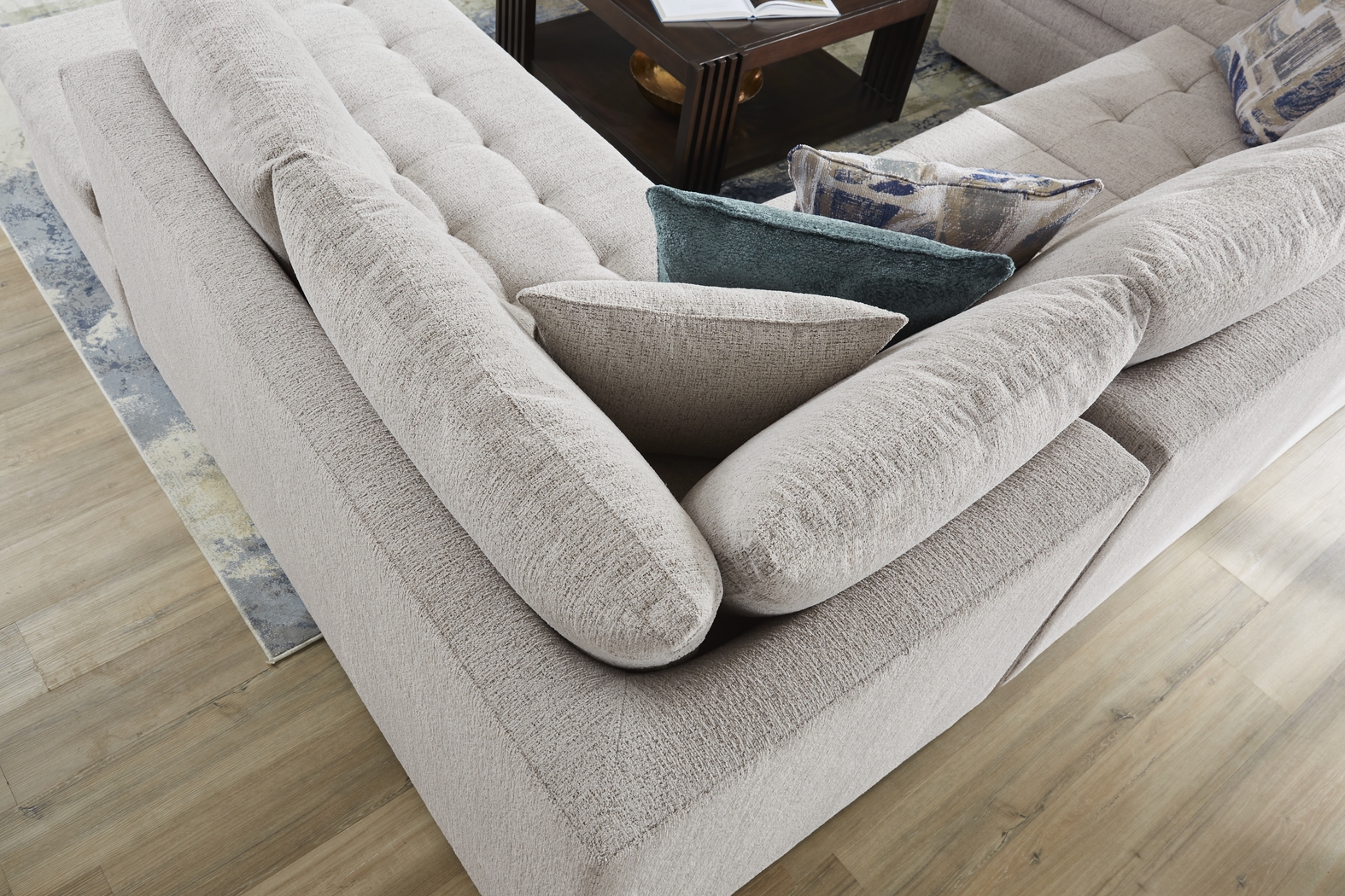 Sheridan Place Gray 4 Pc Sleeper Sectional Living Room - Thumbnail - Image 6