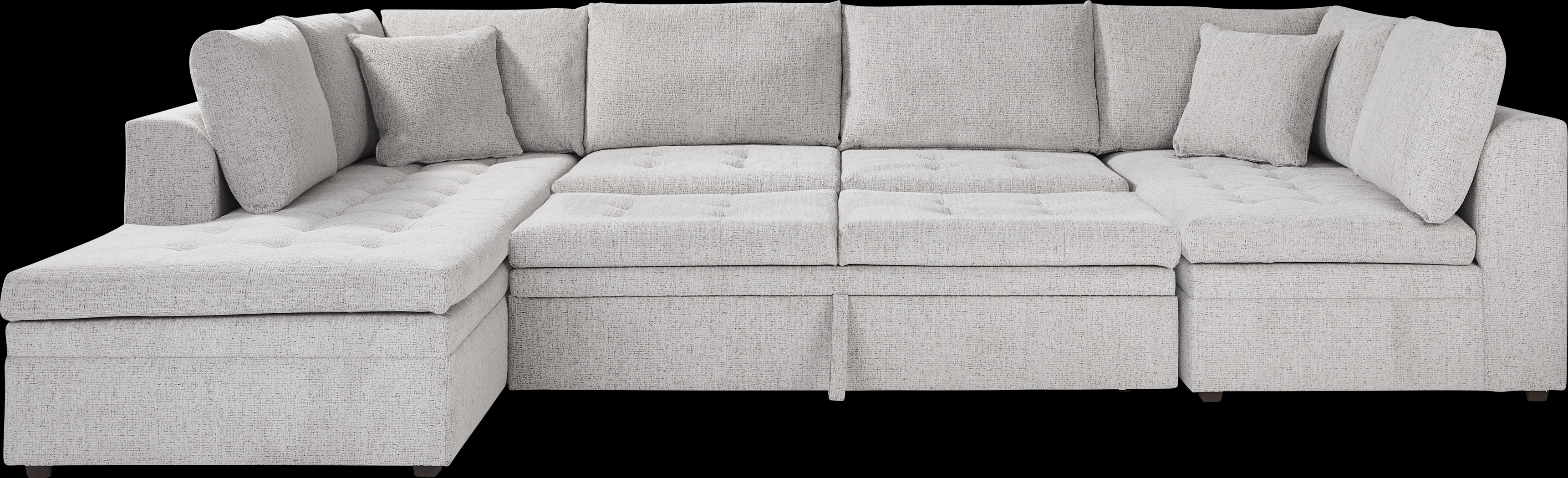 Sheridan Place Gray 5 Pc Sleeper Sectional Living Room - Thumbnail - Image 3