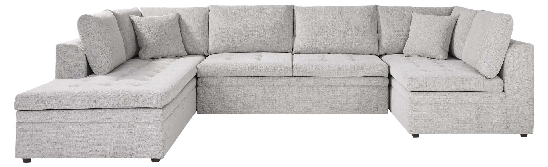 gray 3 pc left arm sleeper sectional