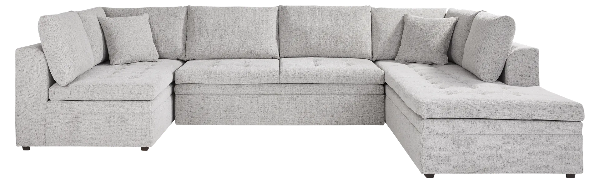 gray 3 pc right arm sleeper sectional