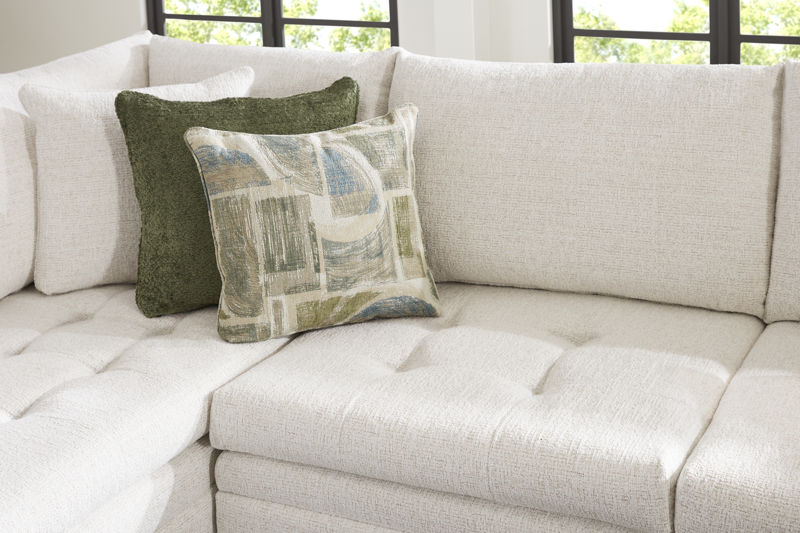 Sheridan Place Off-White 4 Pc Sleeper Sectional Living Room - Thumbnail - Image 6