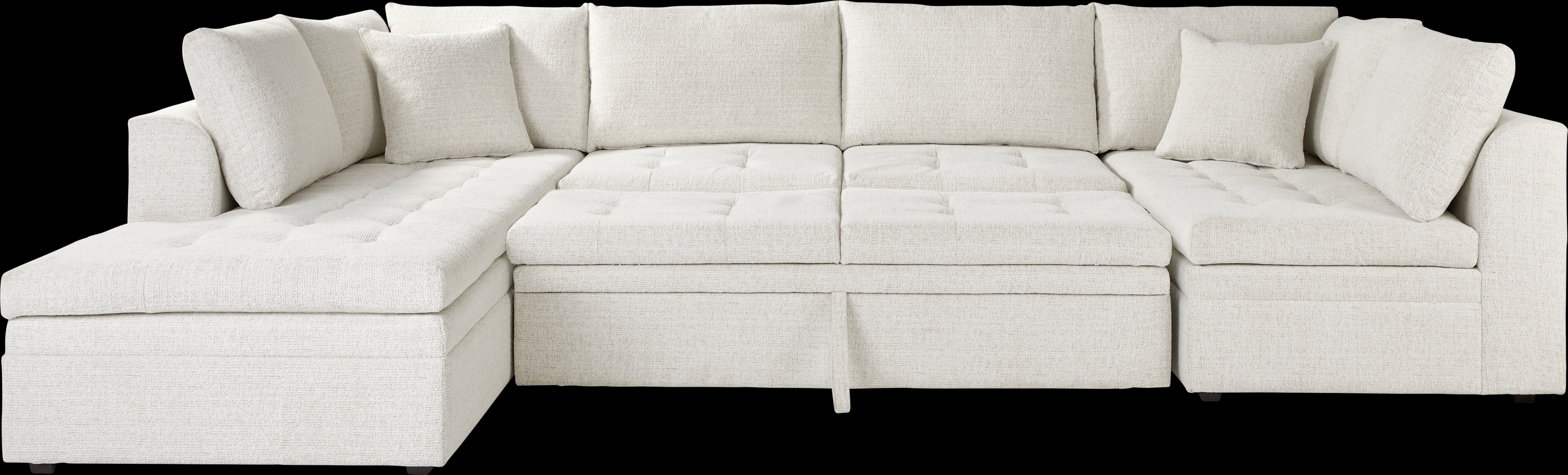 Sheridan Place Off-White 5 Pc Sleeper Sectional Living Room - Thumbnail - Image 3