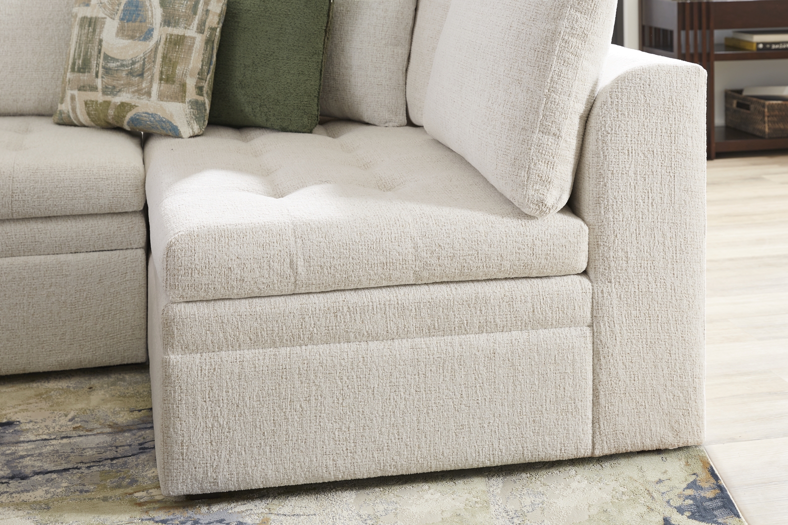 Sheridan Place Off-White 5 Pc Sleeper Sectional Living Room - Thumbnail - Image 4