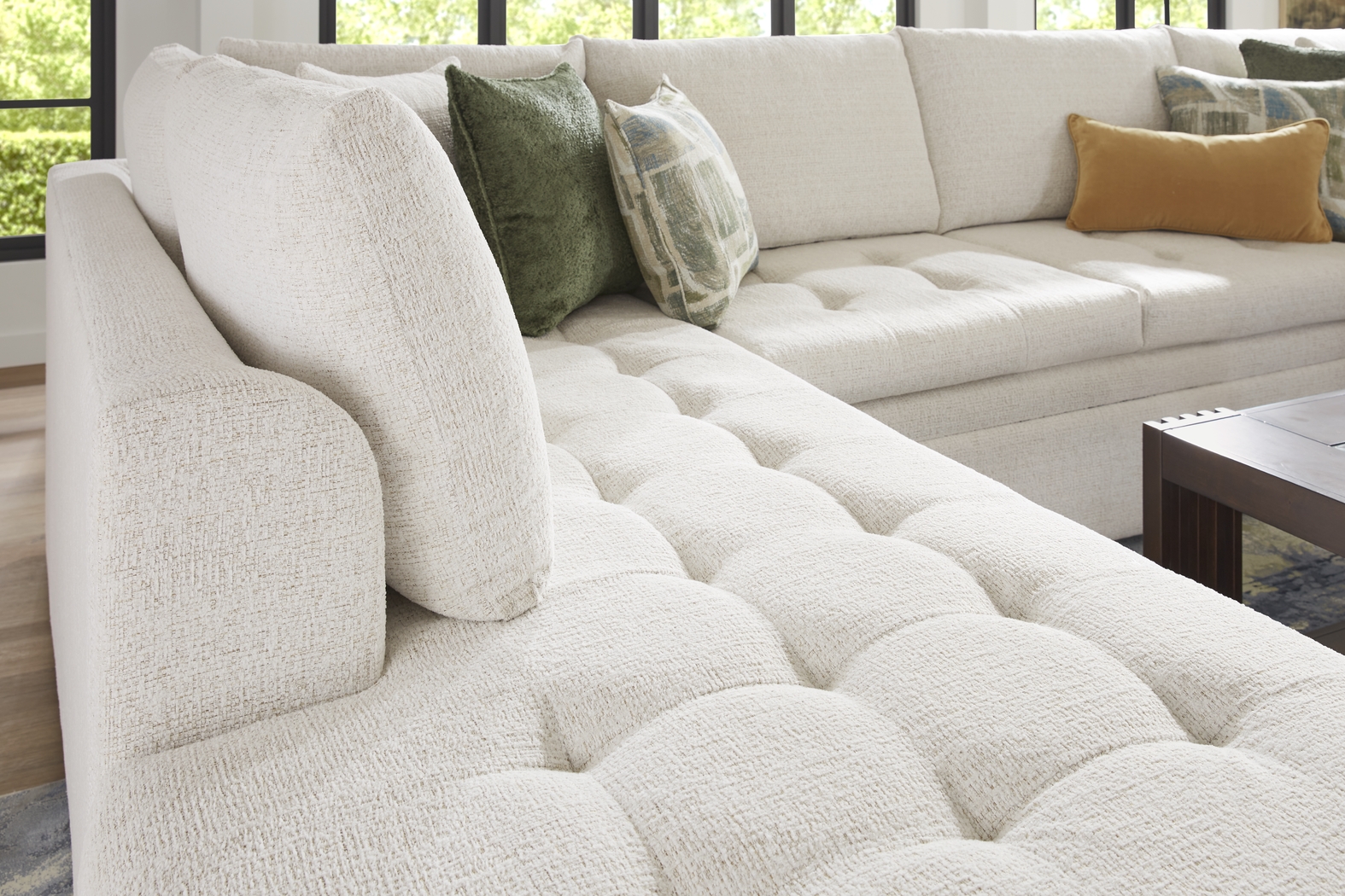 Sheridan Place Off-White 5 Pc Sleeper Sectional Living Room - Thumbnail - Image 5