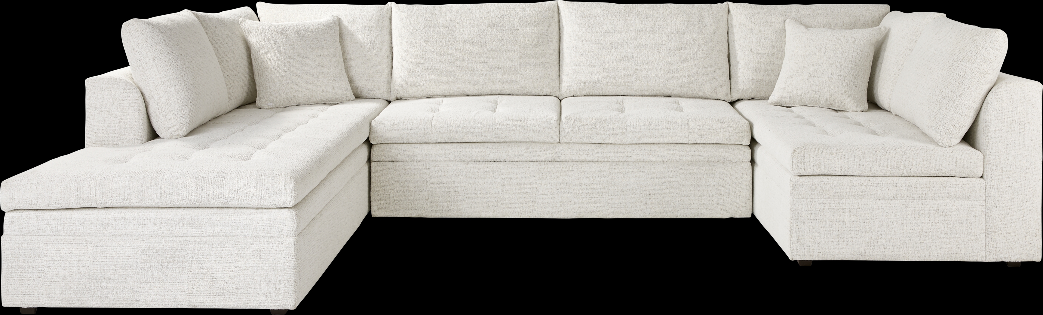 Sheridan Place Off-White 5 Pc Sleeper Sectional Living Room - Thumbnail - Image 2