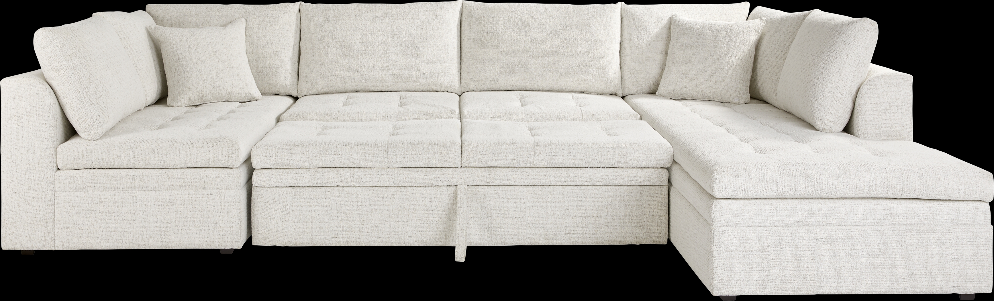 Sheridan Place Off-White 5 Pc Sleeper Sectional Living Room - Thumbnail - Image 3