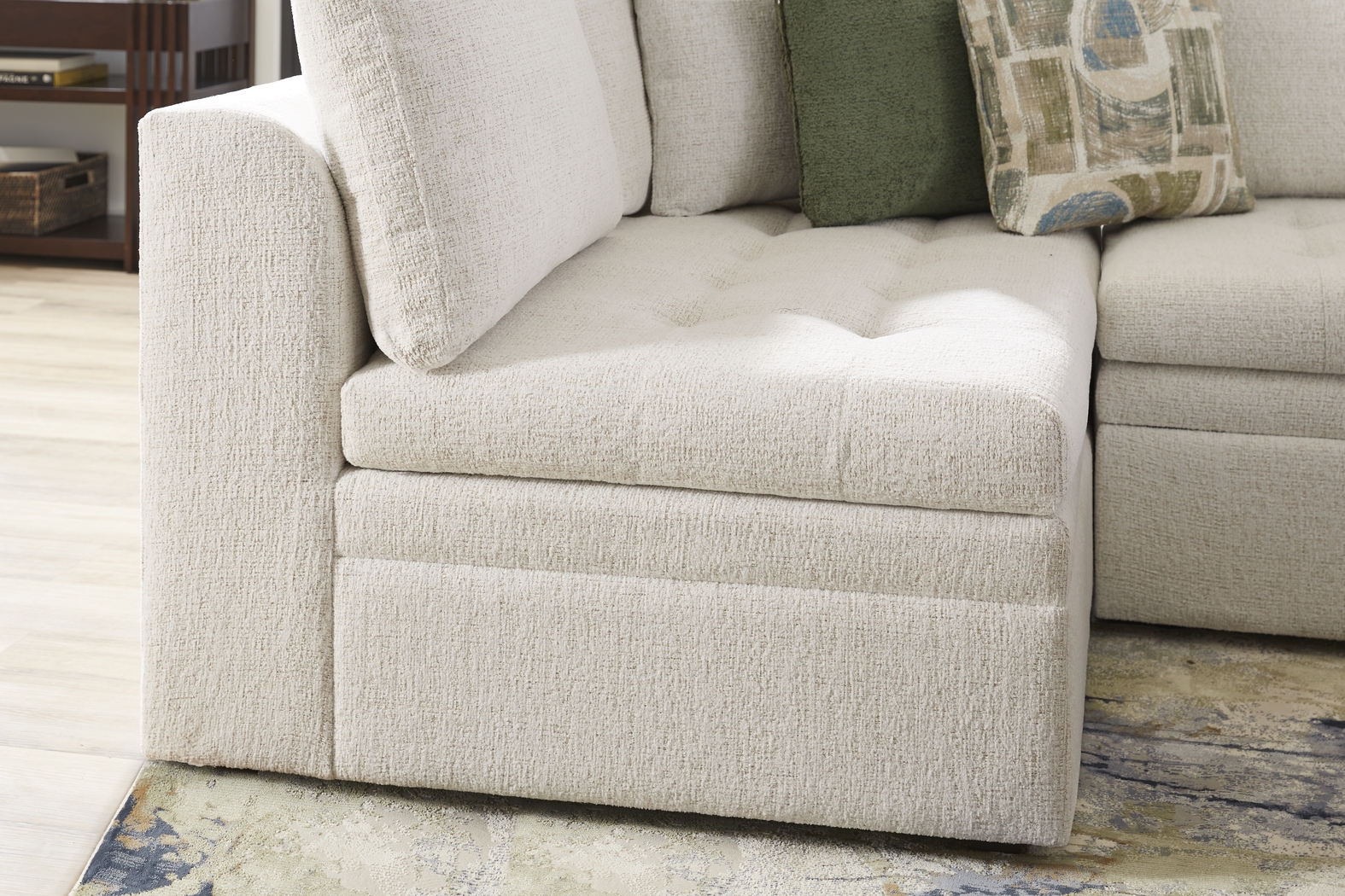 Sheridan Place Off-White 5 Pc Sleeper Sectional Living Room - Thumbnail - Image 4