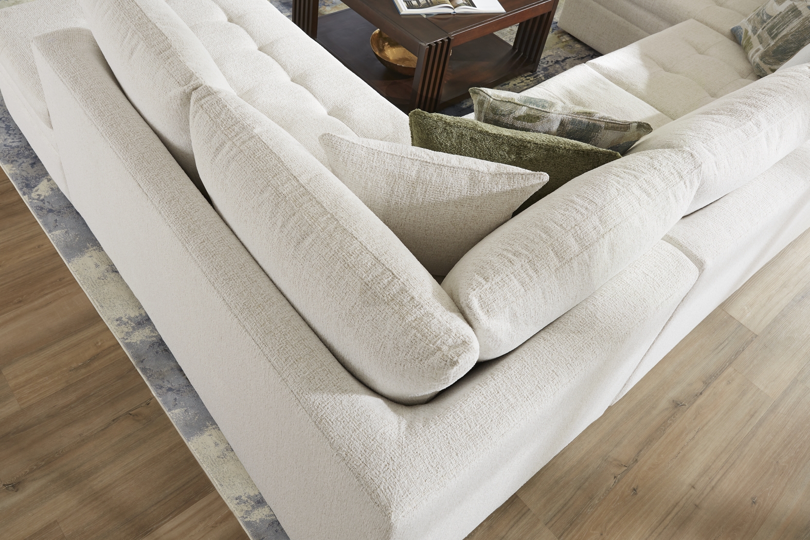 Sheridan Place Off-White 5 Pc Sleeper Sectional Living Room - Thumbnail - Image 7