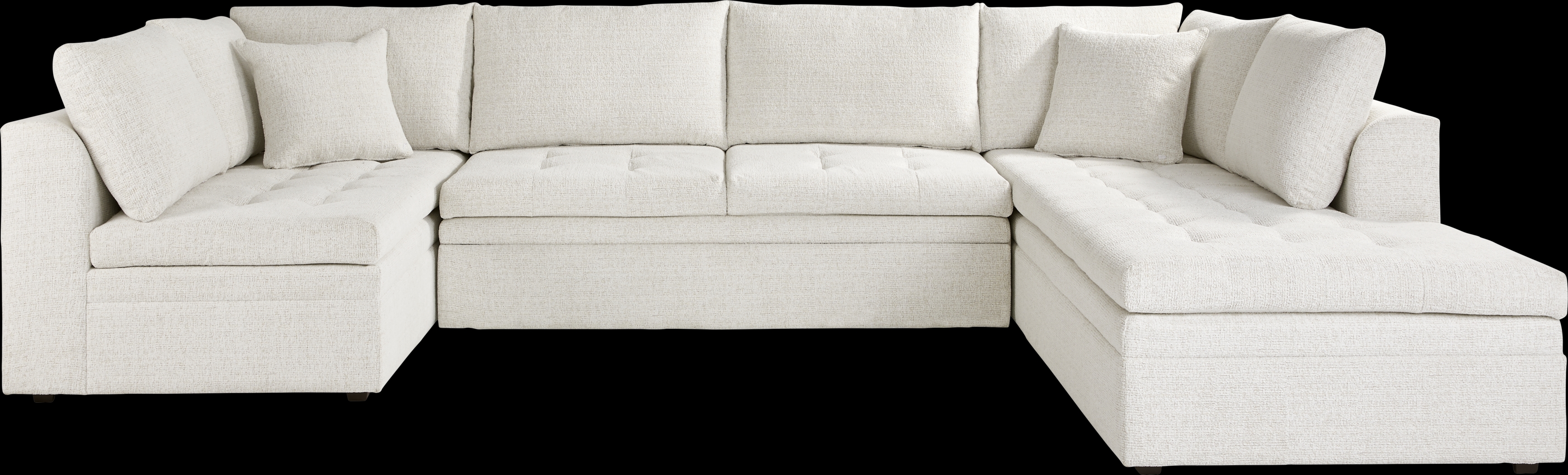 Sheridan Place Off-White 5 Pc Sleeper Sectional Living Room - Thumbnail - Image 2