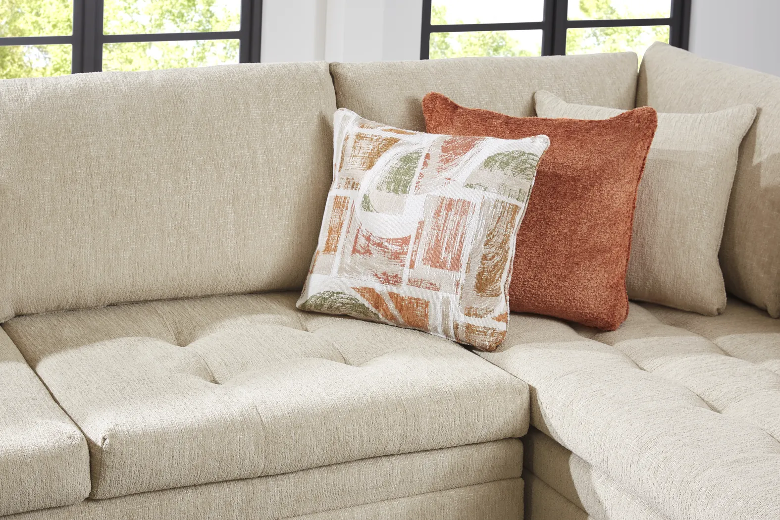 Sheridan Place Putty 3 Pc Sleeper Sectional - Image 5