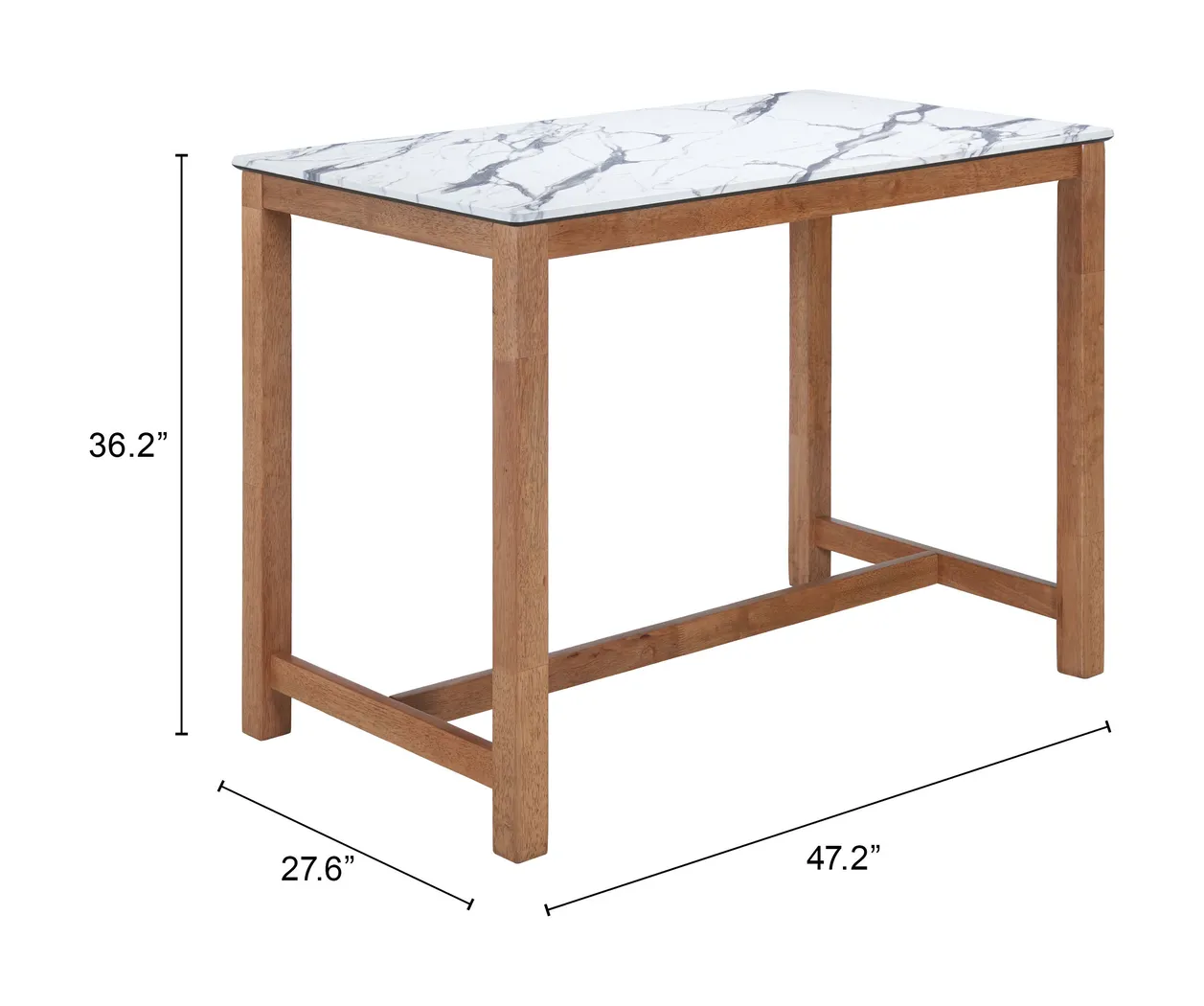 Sherin White Counter Height Table - Thumbnail - Image 2