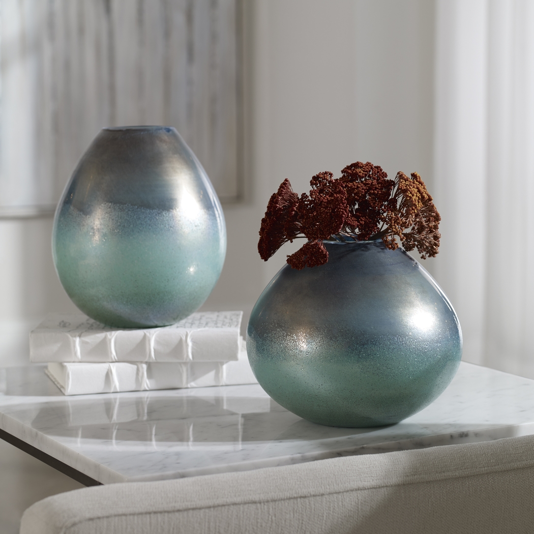Shevlin Blue Vase, Set of 2 - Thumbnail - Image 2