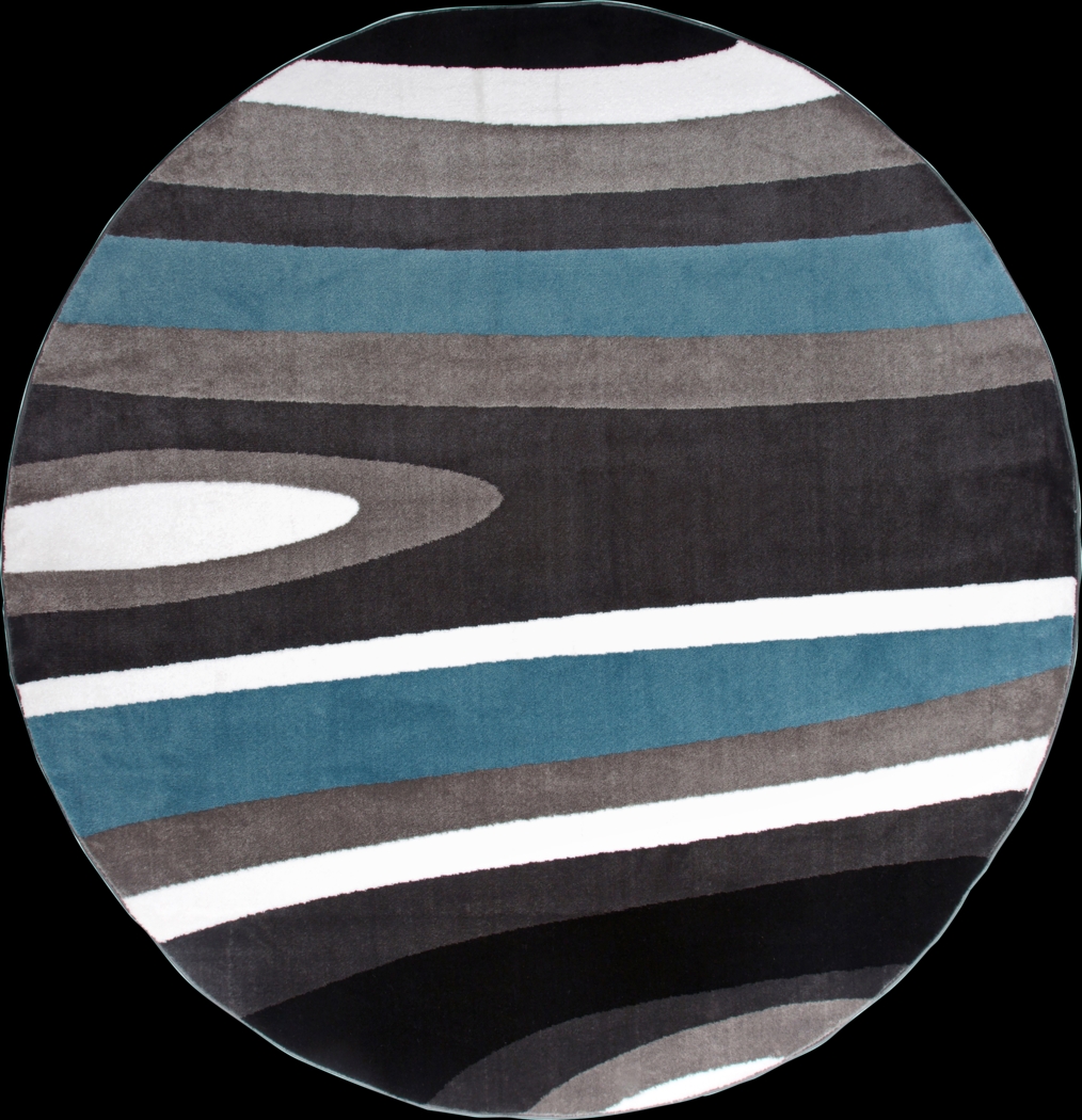 Sheyn Blue 6'6 Round Rug - Thumbnail - Image 1