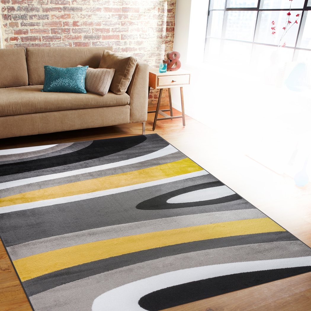 Sheyn Yellow 7'10 x 10'2 Rug - Thumbnail - Image 3