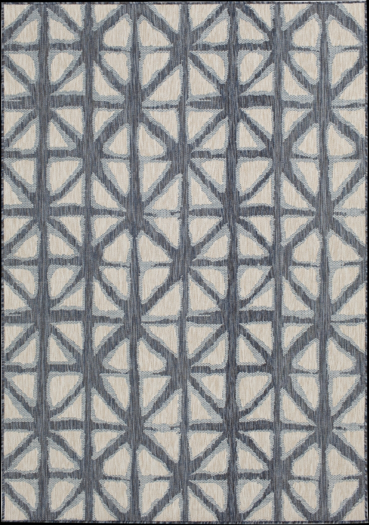 Shibori Dark Blue 7'10 x 9'10 Indoor/Outdoor Rug - Thumbnail - Image 1