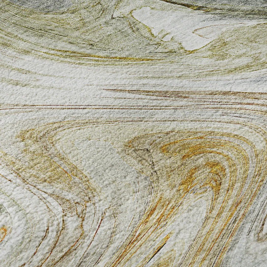 Shilo Gold 8' Round Machine Washable Rug - Thumbnail - Image 3