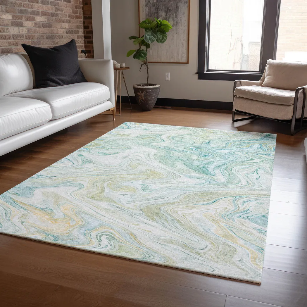 Shilo Light Blue 8' x 10' Machine Washable Rug - Thumbnail - Image 2