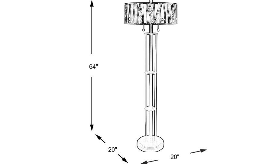 Dimension Image. Please refer to the Dimension Tab on this page for dimension details.