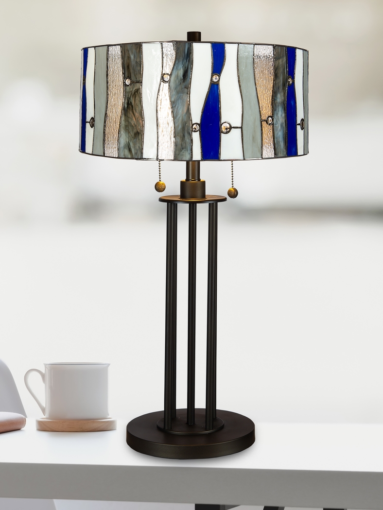 Shiloh Avenue Blue Tiffany Table Lamp - Thumbnail - Image 3