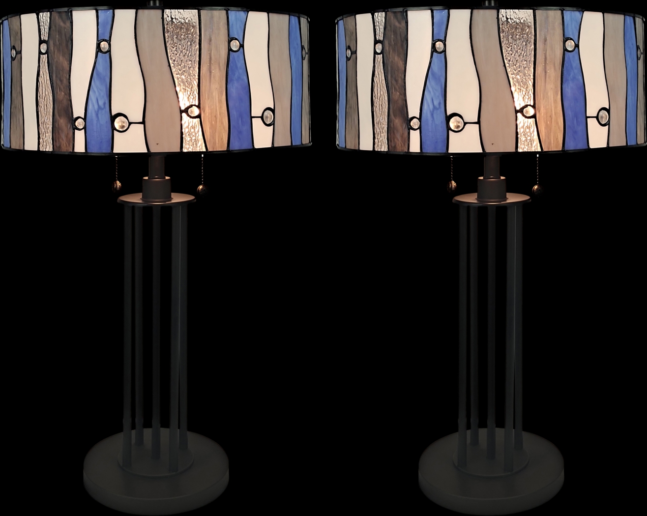 Shiloh Avenue Blue Tiffany Set of 2 Table Lamps - Thumbnail - Image 1
