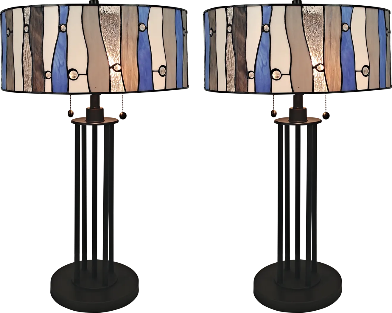 Shiloh Avenue Blue Tiffany Set of 2 Table Lamps - Image 1