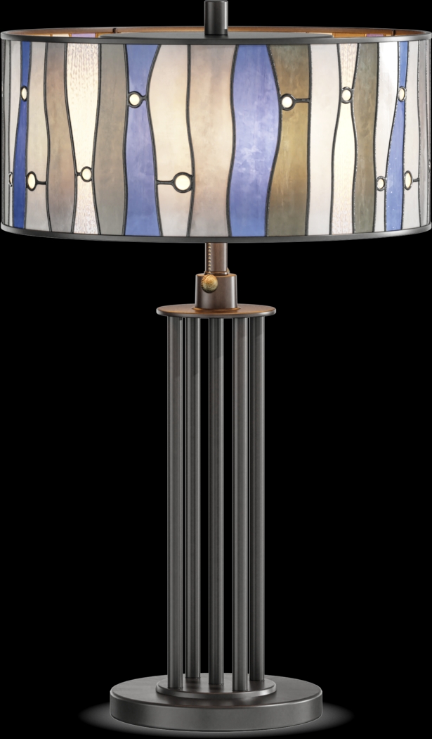 Shiloh Avenue Blue Tiffany Table Lamp - Thumbnail - Image 2