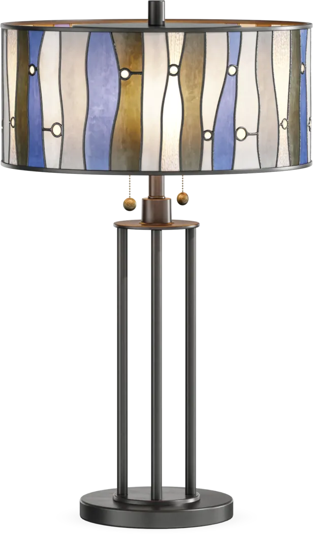 Shiloh Avenue Blue Tiffany Table Lamp - Thumbnail - Image 1