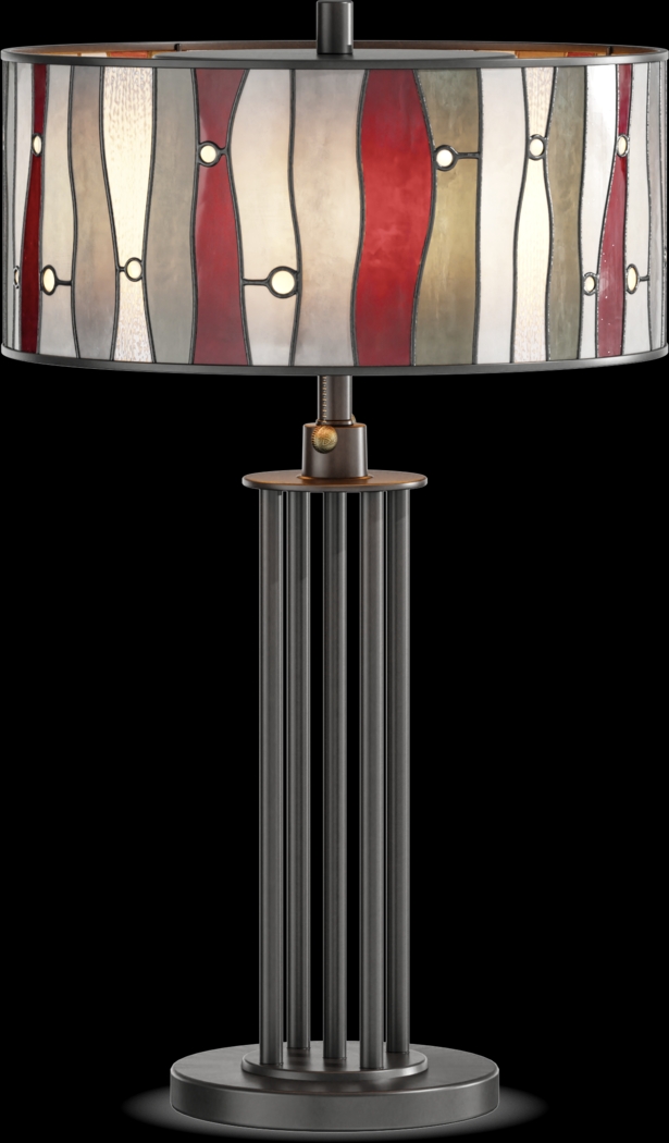 Shiloh Avenue Red Tiffany Table Lamp - Thumbnail - Image 2