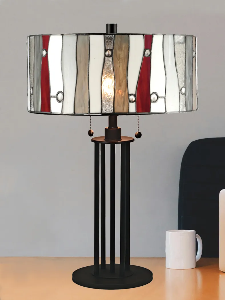 Shiloh Avenue Red Tiffany Table Lamp - Thumbnail - Image 3