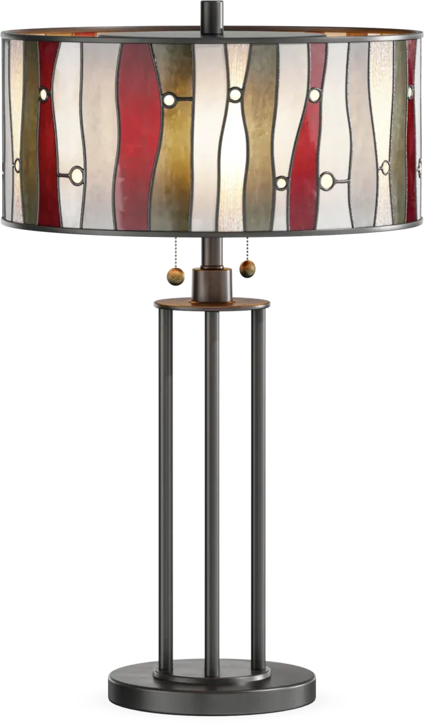 Shiloh Avenue Red Tiffany Table Lamp - Thumbnail - Image 1