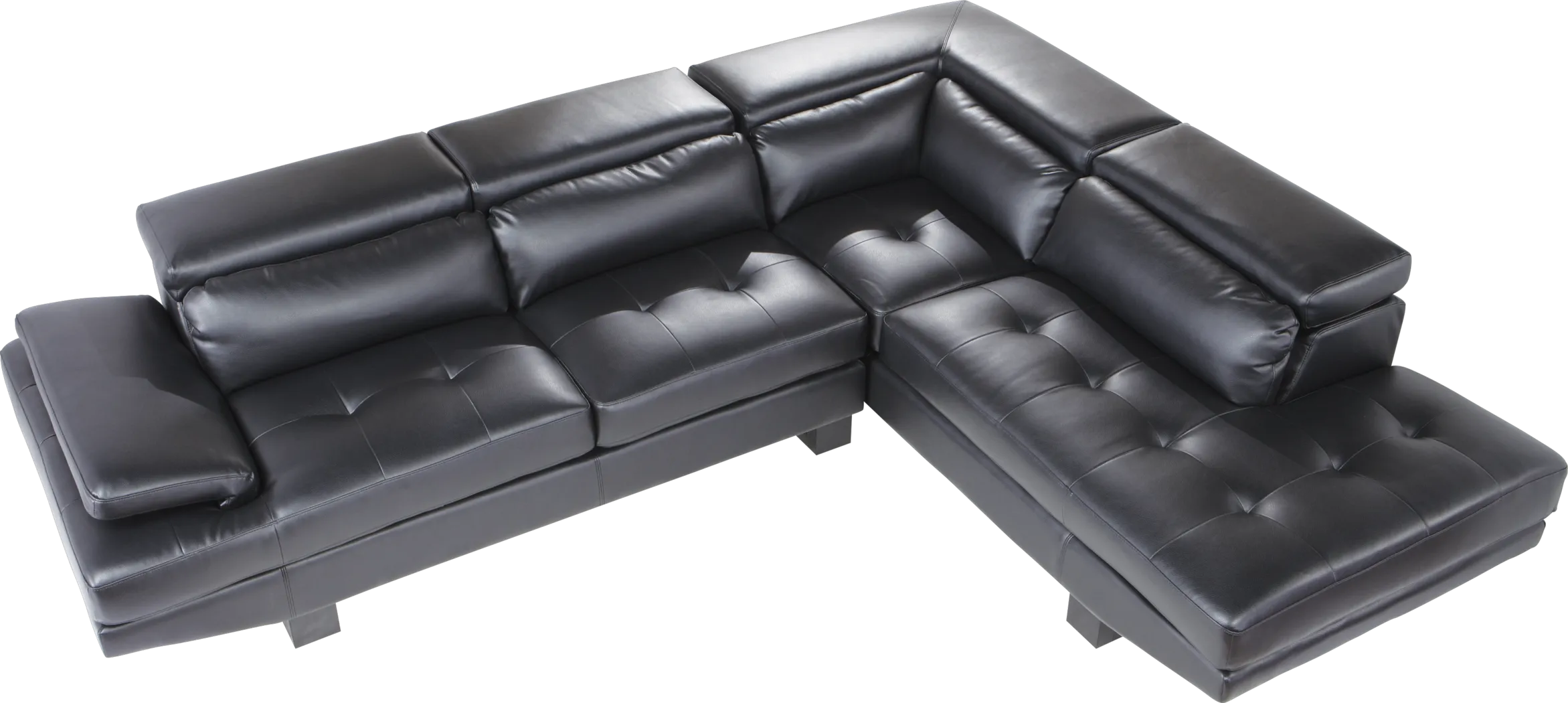 Shiloh Black 2 Pc Blended Leather Sectional - Thumbnail - Image 2