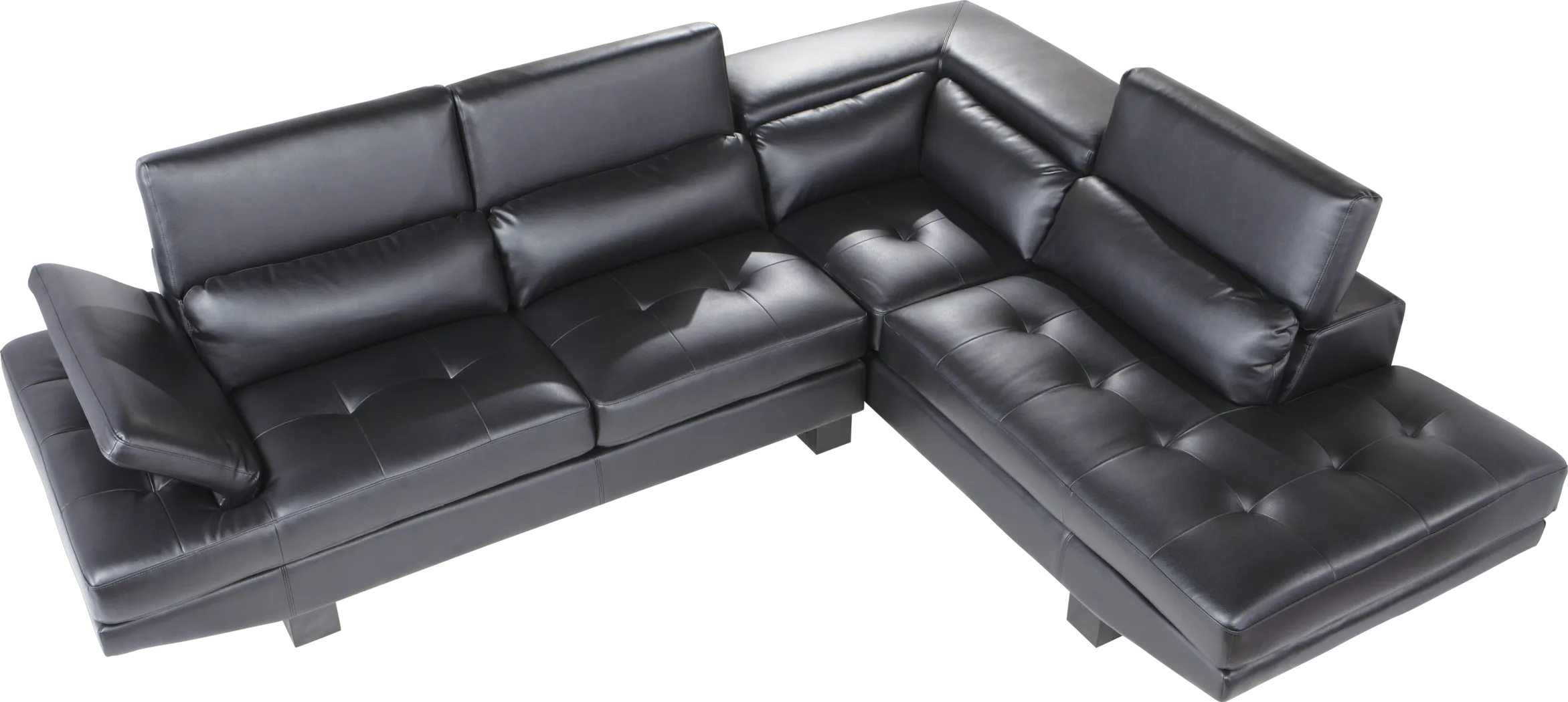 Shiloh Black 2 Pc Blended Leather Sectional - Thumbnail - Image 1