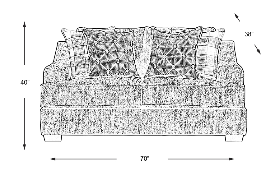 Dimension Image. Please refer to the Dimension Tab on this page for dimension details.