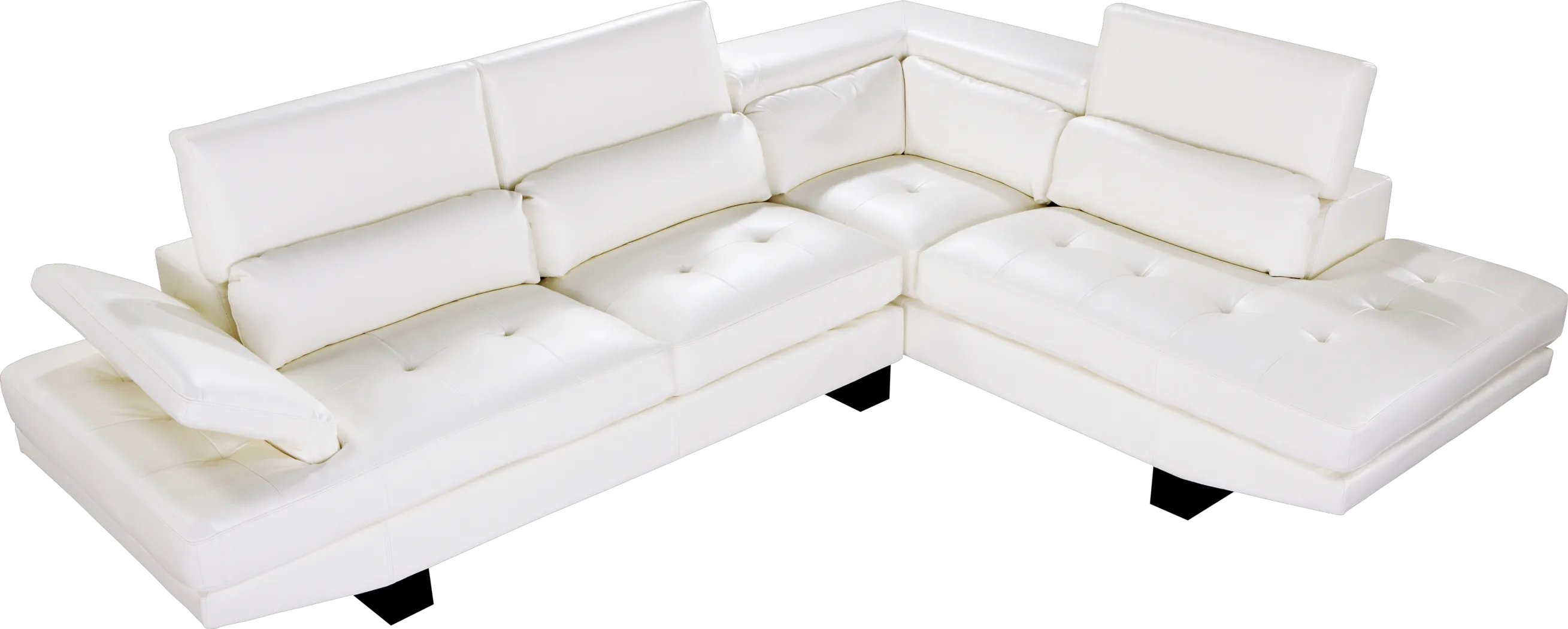 Shiloh White 2 Pc Blended Leather Sectional - Thumbnail - Image 2