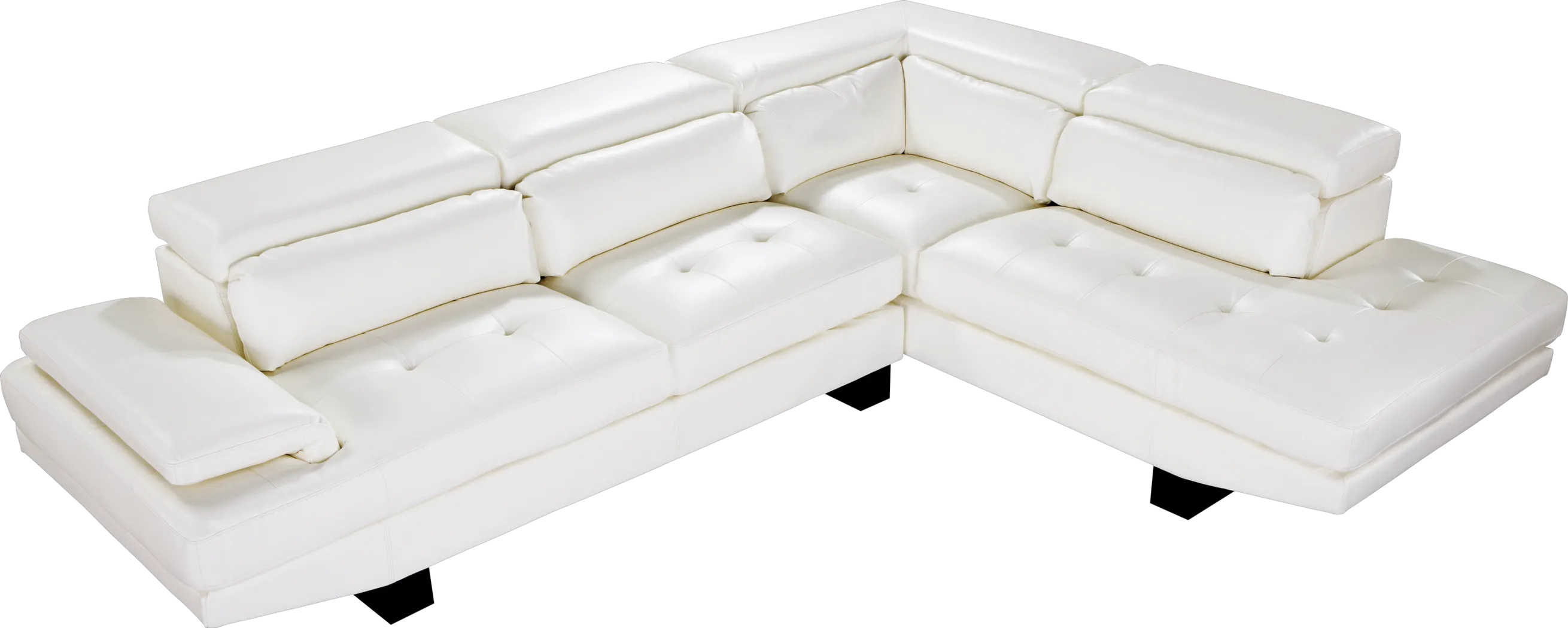 Shiloh White 2 Pc Blended Leather Sectional - Thumbnail - Image 1