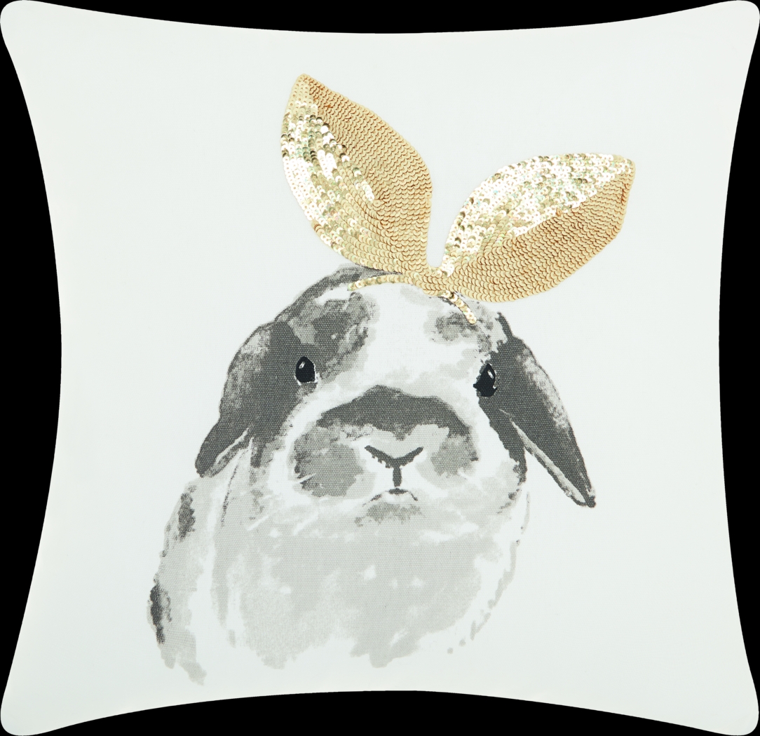 Kids Shimmering Bunny Ears Gold Accent Pillow - Thumbnail - Image 1